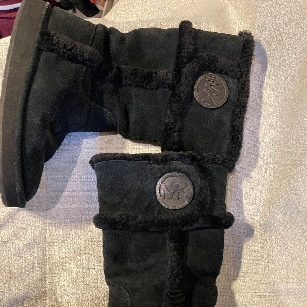 Michael Kors black suede heeled wedge boots - Picture 6 of 6